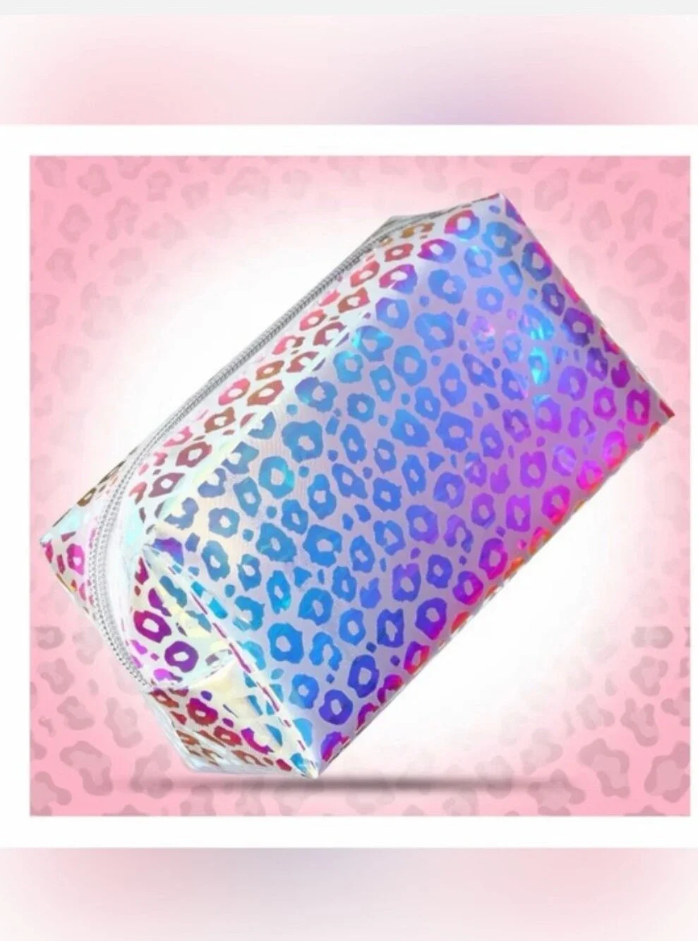 Leopard Print Cosmetic Bag-Zip Pouch (Iridescent 🩷)